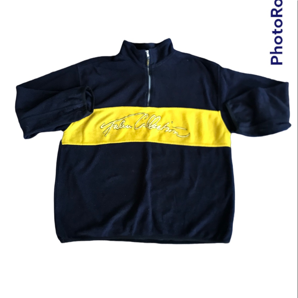 vintage y2k fubu three quarter zip sweater